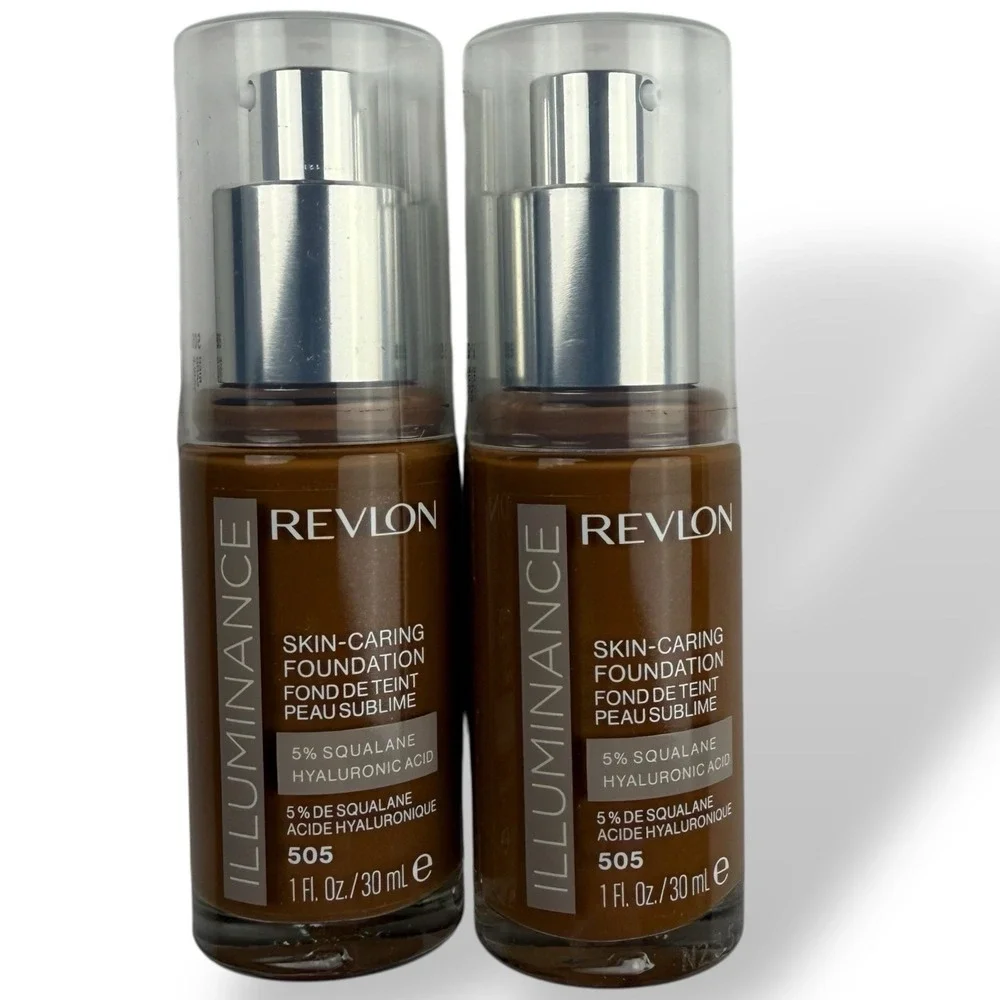 Revlon Illuminance Skin Caring Foundation 2 Pack 505‎ Rich Sand 1 fl oz. NEW
